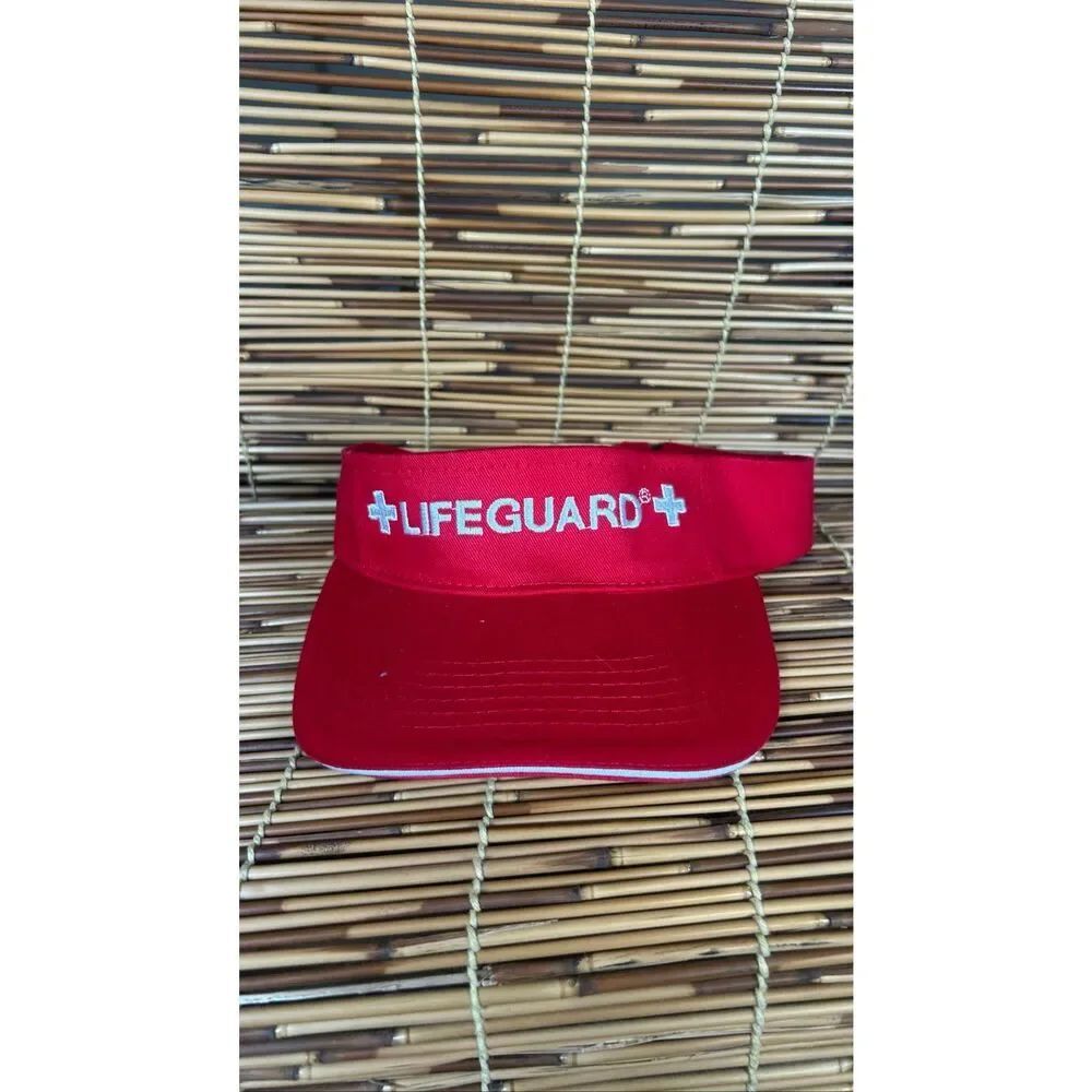 Lifeguard Visor Officially Licensed Red and White